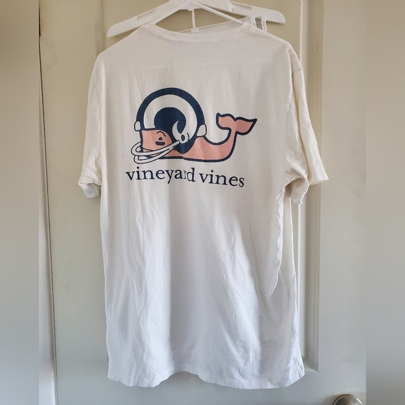 Vineyard Vines LA Rams NFL Whale Short Sleeve White T Shirt - Picture 1 of 3